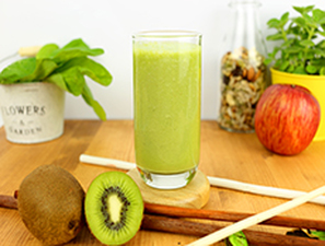 體驗縮圖 - 宅配【V.G BOOM】綠拿鐵鮮凍包，新鮮水果和有機鮮蔬洗淨切塊，搭配健康堅果穀物和大豆胜肽蛋白，一包營養均衡現打現喝超養生！冷凍真空包保存新鮮，從冰箱拿出放入果汁機打只要一分鐘，就能喝到最優質的健康蔬果汁。